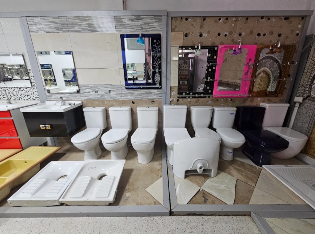 Espace sanitaire du showroom